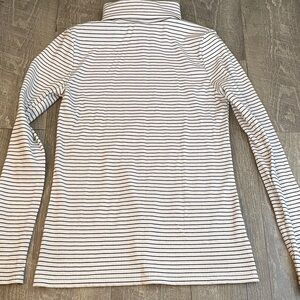 Halogen Black‎ and White Striped Long Sleeve Turtleneck